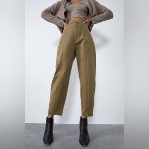 Zara khaki cargo high waist pants size XS